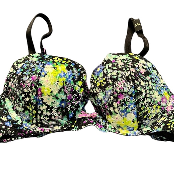 Victoria's Secret 34A Colorful Floral Bra Dream Angels push up. NWT - Picture 2 of 6